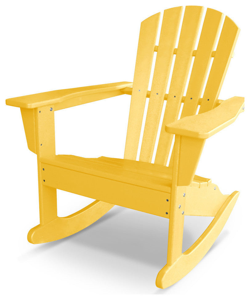 Polywood Palm Coast Adirondack Rocking Chair, Lemon