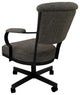 Set of 4, Miami Swivel Metal Caster Chairs, Reading Base, Plumley Cocoa, Black