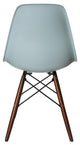 Nature Series DSW Molded Dining Chair, Dark Walnut Wood Eiffel Legs, Ice Blue