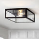 Grayson 12" Metal and Glass LED Flush Mount, Oil Rubbed Bronze / Clear