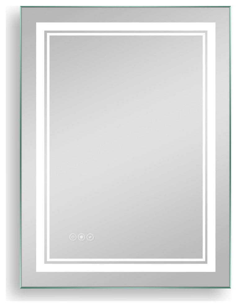 24" x 32" Rectangular Touch Switch Wall Mounted LED Bathroom Mirror