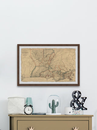 "Louisiana State Overview" Framed Painting Print, 24x16