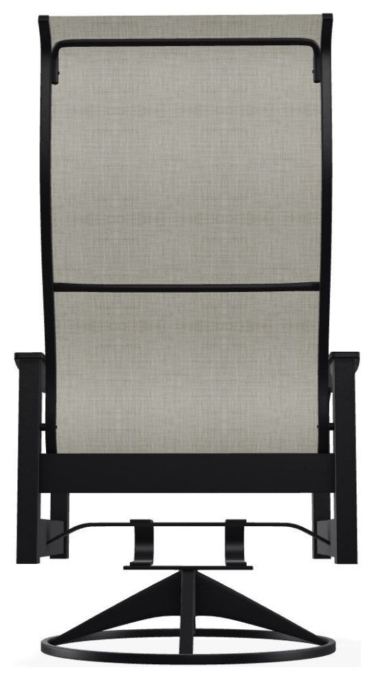 Leeward Sling Outdoor Swivel Rocker, Ella/Black