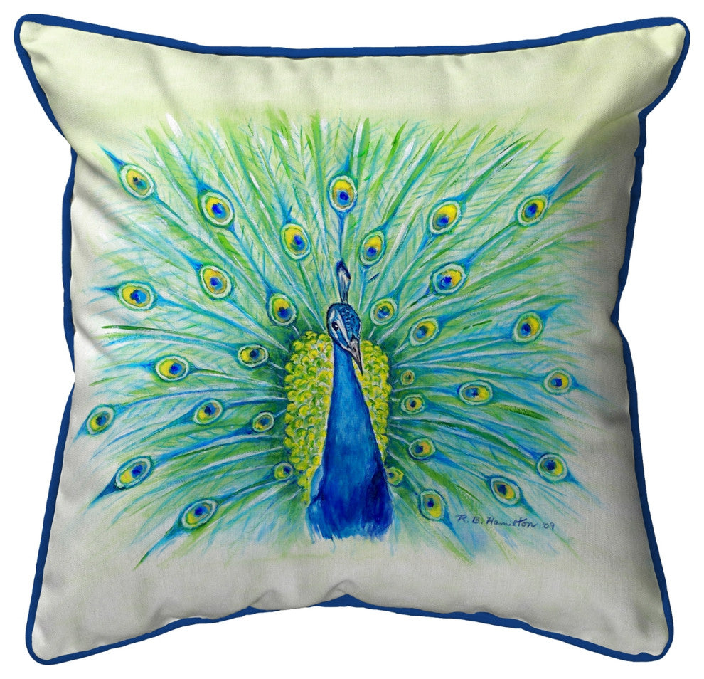 Peacock Large Indoor/Outdoor Pillow 18x18
