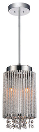 Claire 2 Light Drum Shade Mini Pendant With Chrome Finish