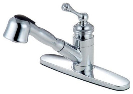 Vintage Single Handle 8" Mono Deck Pull-Out Kitchen Faucet
