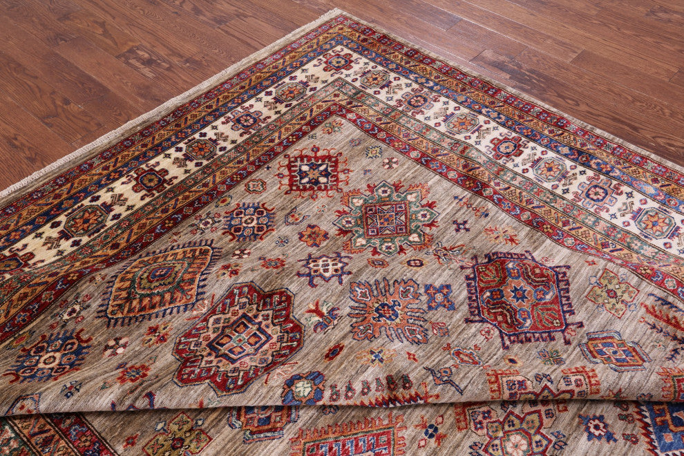 Super Kazak Hand Knotted Wool Rug 9' 2" X 11' 11" Q9776