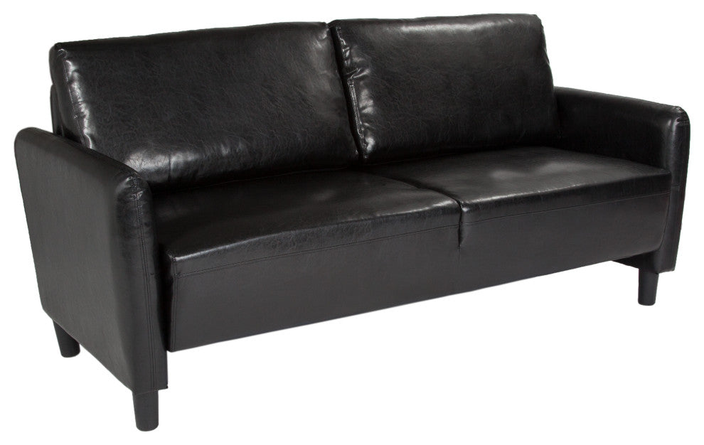 Candler Park Upholstered Sofa in Black LeatherSoft