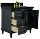 37" Single Vanity, Dark Gray Finish With Black Galaxy