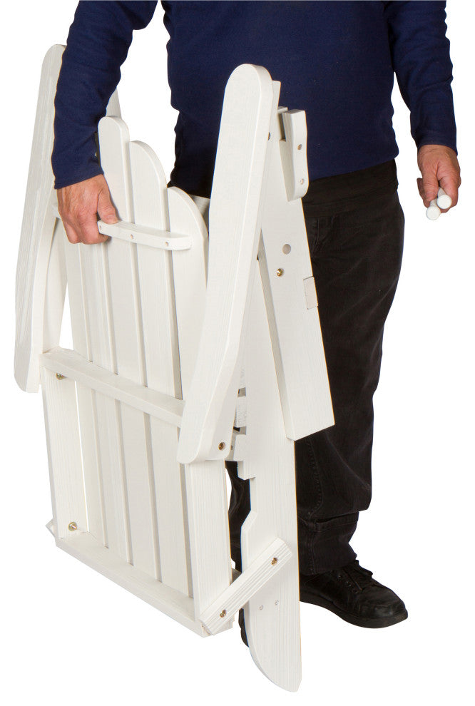 Shine Company 4659EW Marina II Adirondack Folding Chair Hydro-Tex Finish White