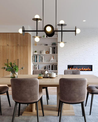 Nodes Large Linear Chandelier, Midnight Black