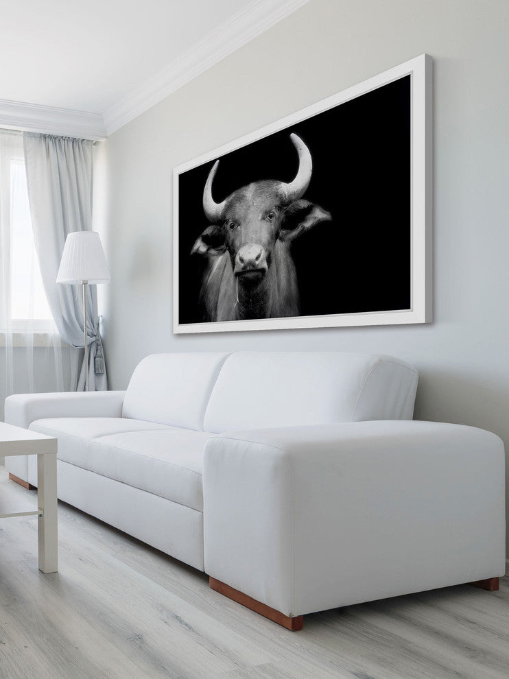 Marmont Hill, "Cow Stare" Framed Painting Print, 45x30