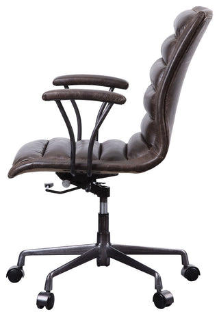 Zooey Executive Office Chair, Distress Chocolate Top Grain Leather