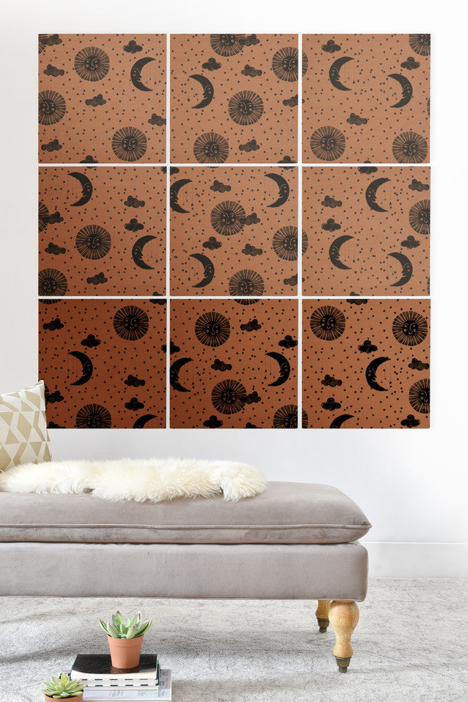 Deny Designs Dash and Ash Day and Night Wood Wall Mural, 4'x4'