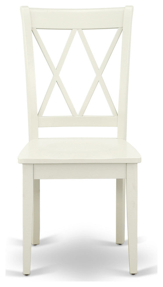 Hlcl5-Lwh-W 5Pc Round 42"Table And 4 Double X Back Chairs