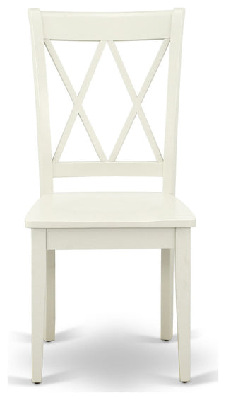 Hlcl5-Lwh-W 5Pc Round 42"Table And 4 Double X Back Chairs