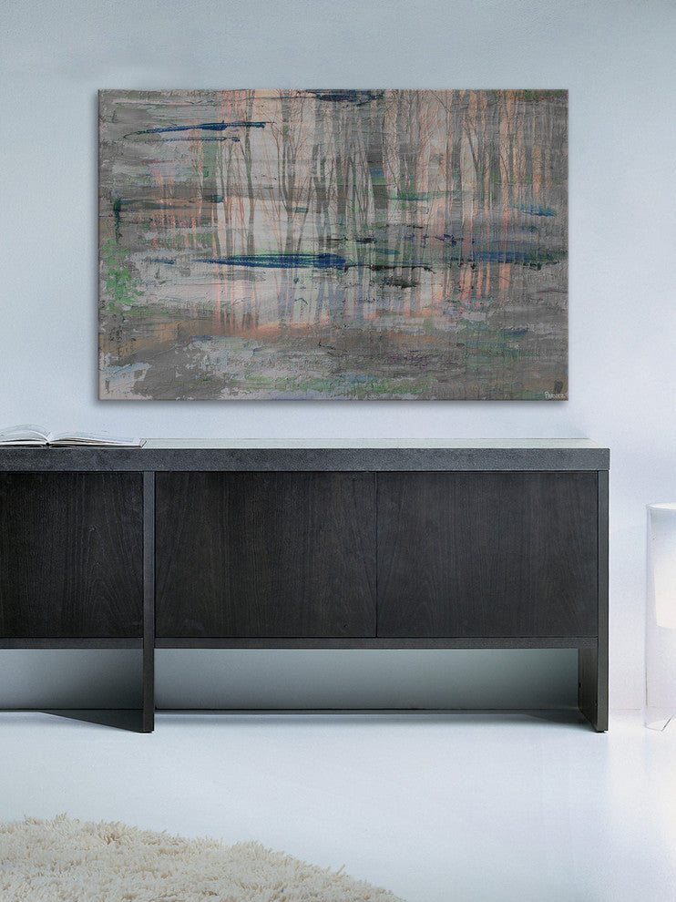 "Marshy Reflection" Painting Print on Wrapped Canvas, 36"x24"