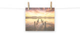 Sunset Pillars and Reflections on Lake Landscape Photo Loose Wall Art Prints, 8" X 10"