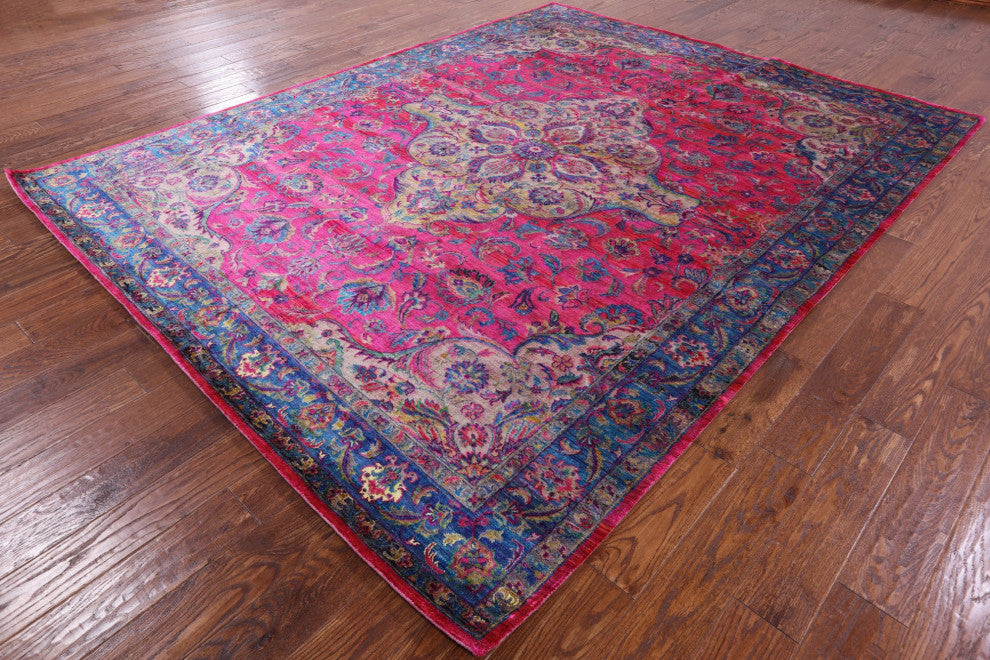 7' 9" X 9' 10" Persian Handmade Silk Rug Q6802