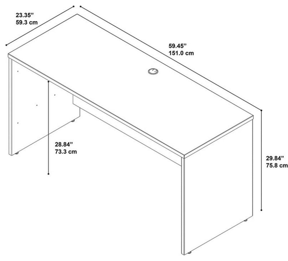 Series C 60W x 24D Credenza Desk in Mahogany - Engineered Wood