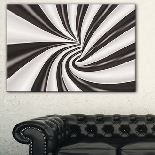 "Fractal Tunnel, Black and White" Abstract Art Canvas Print, 40"x30"