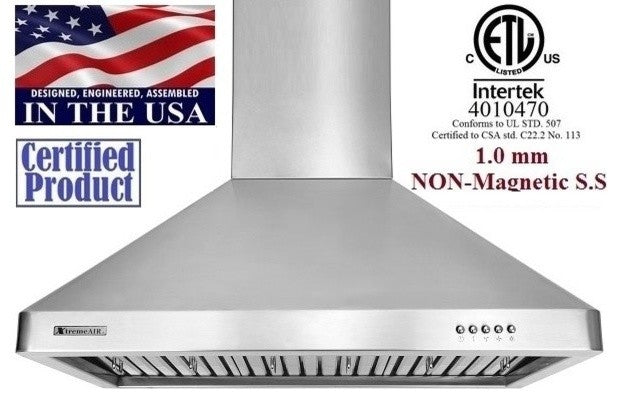 XtremeAir Ultra Series UL02-W30, 30", 900 Wall Mount Range Hood