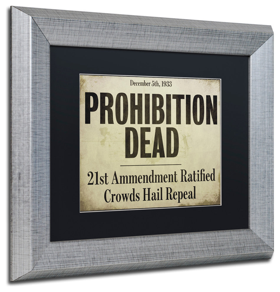 Color Bakery 'Prohibition' Art, Silver Frame, Black Matte, 14"x11"