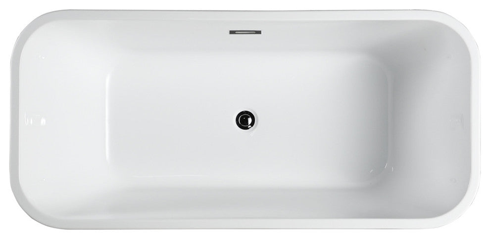 Novara 59" Freestanding Bathtub, Glossy White