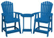 Poly Lumber Adirondack Chair with Arms, Blue, Counter Height