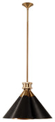 Prizia Pendant Light in Brushed Gold and Black Steel
