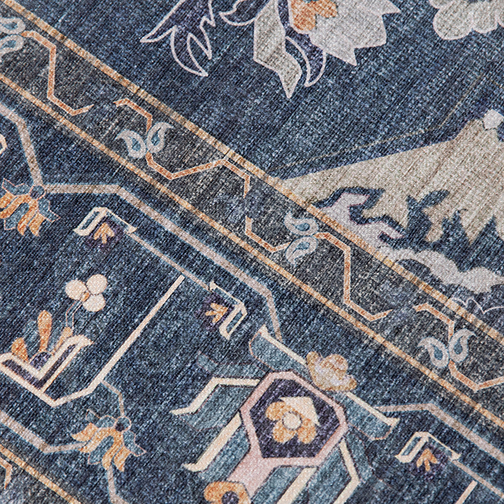 Amer Rugs Myra Shantalle MYR-7 Royal Blue Power-loomed - 2'8" X 10' Runner