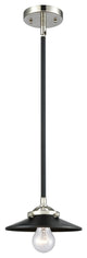Railroad 1-Light Mini Pendant, Black Polished Nickel, Matte Black