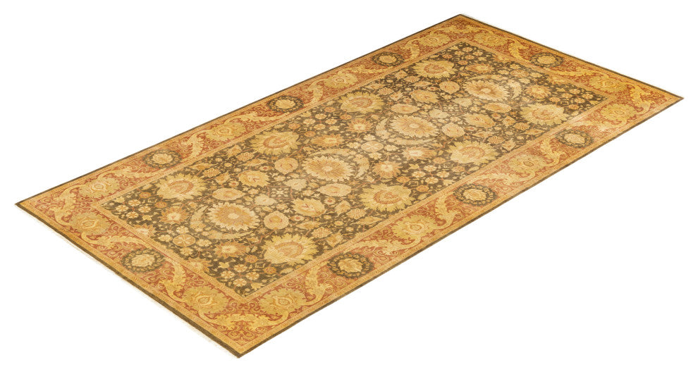 Mogul, One-of-a-Kind Hand-Knotted Runner Green, 6'1"x12'0"