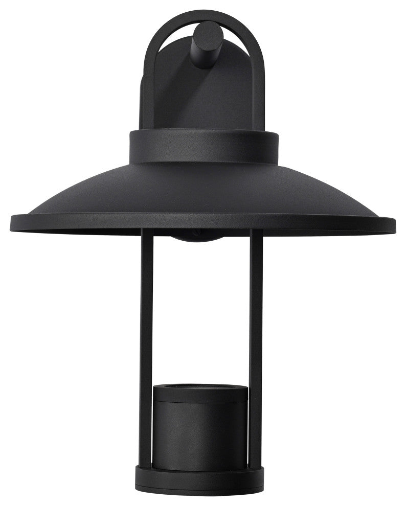 Harriman 12W LED Medium Wall Lantern, Matte Black/Aluminum Shade