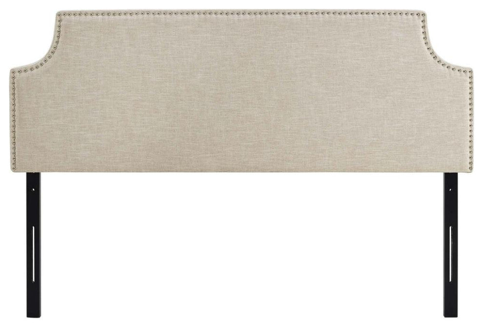 Laura Queen Upholstered Fabric Headboard, Beige