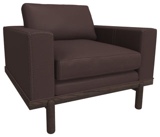 Cantor Leather Chair, Finish Shown: Ebony, Leather Shown: Chia