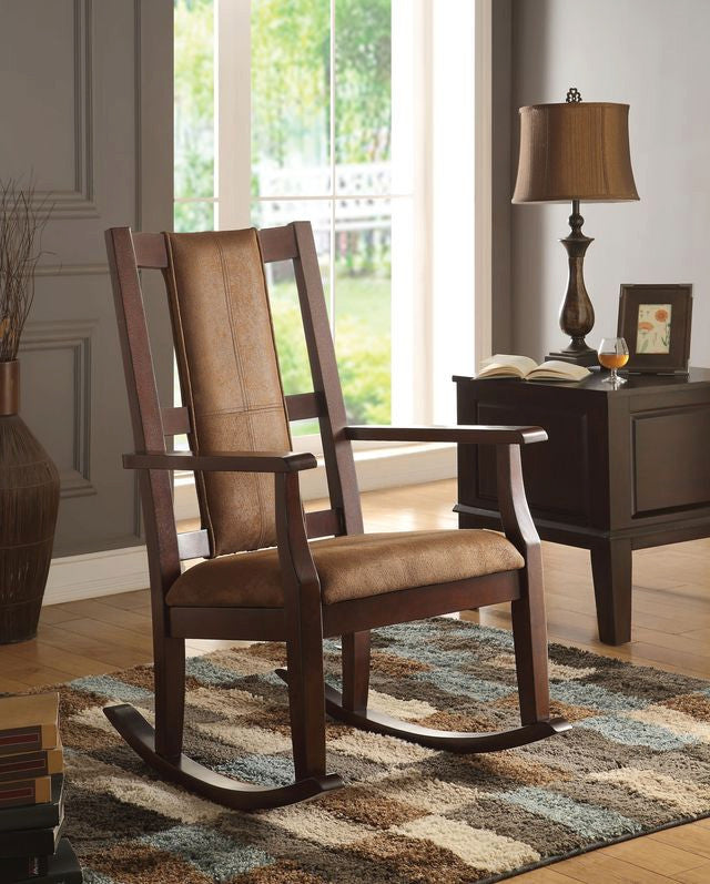 Butsea Rocking Chair, Brown and Espresso