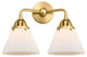 Large Cone Bath Vanity Light, Satin Gold, Matte White, Matte White