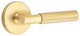 Emtek Passage Handle Set Disk Rosette Right Handed Myles Lever Satin Brass
