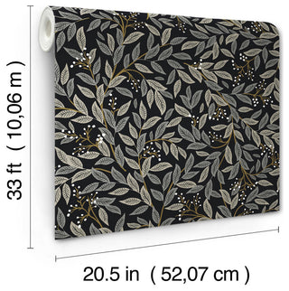 Willowberry Black Wallpaper