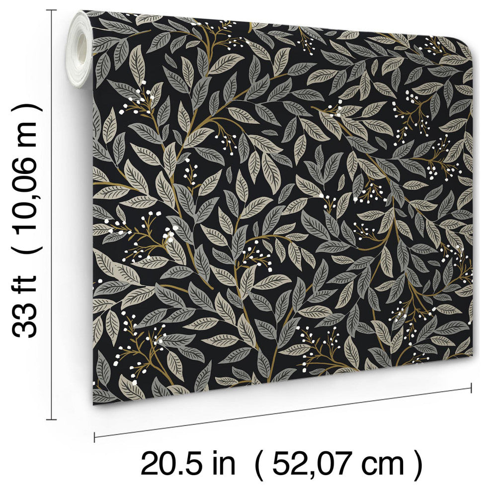 Willowberry Black Wallpaper