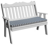 Poly Royal English Garden Bench, White, 5 Foot