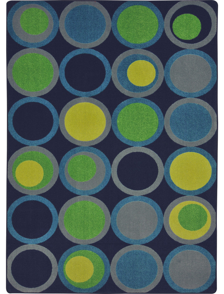 Kid Essentials Rug, Circle Back, Navy, 7'8"x10'9"