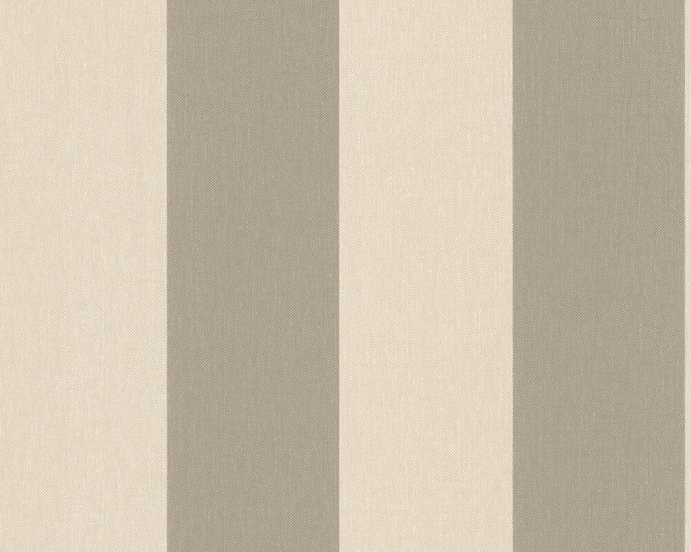 Elegance2, Modern Accent Block Stripes Baroque Beige Wallpaper Roll