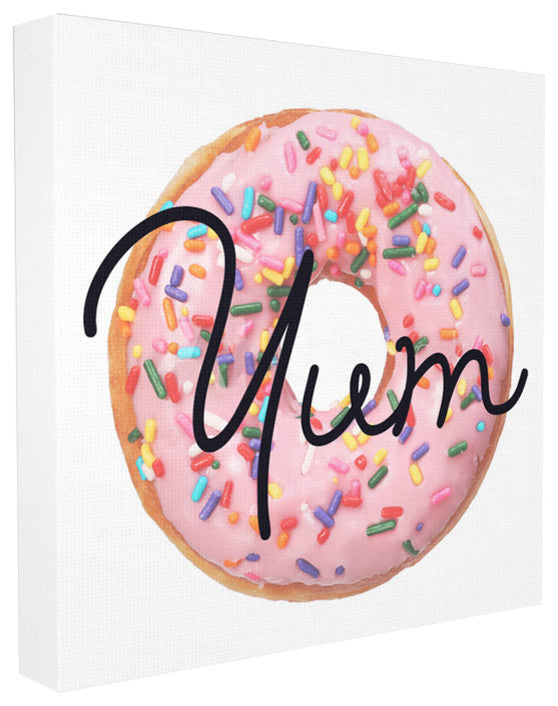 Yum Sprinkle Donut, 24"x24", Stretched Canvas Wall Art