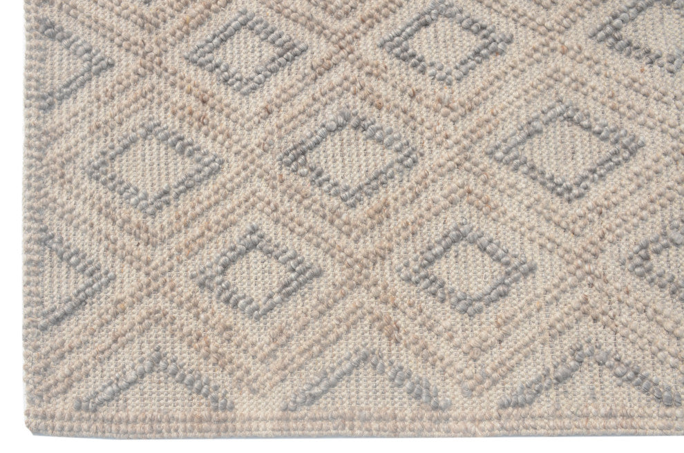 Chloe Diamond Area Rug, Natural/Grey, 5' X 7'