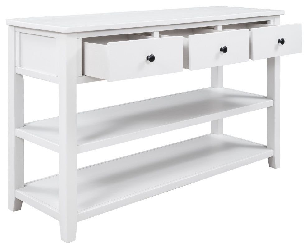 Gewnee Retro Design Console Table With Two Open Shelves