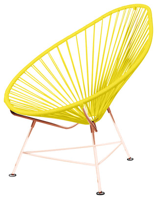 Acapulco Indoor/Outdoor Handmade Lounge Chair, Yellow Weave, Copper Frame