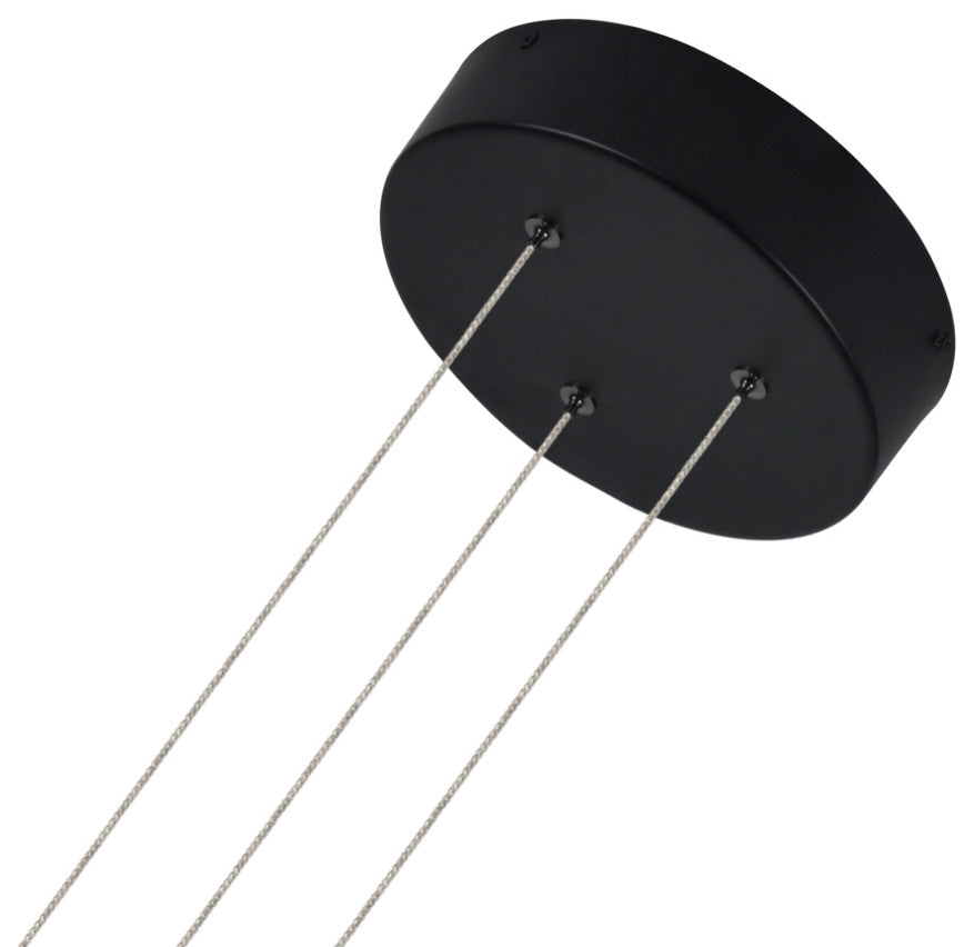 Salm 24" ETL Certified Integrated LED Chandelier, Black