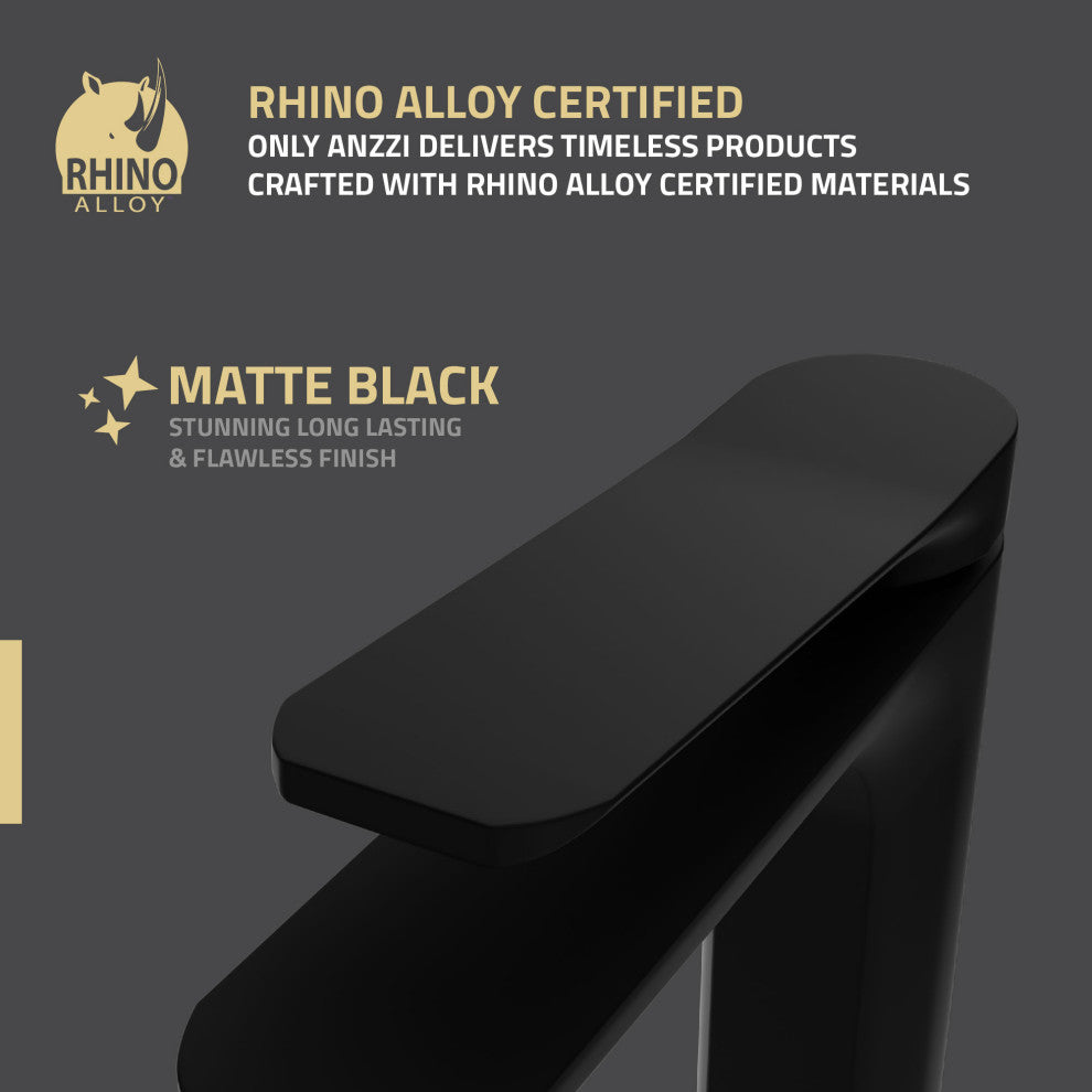 1-Handle Bathroom Faucet, Matte Black